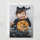 Batty Overlay Halloween fotokaart Kaart (Voorkant)