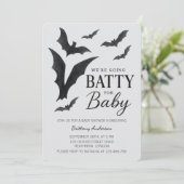Batty voor Baby Halloween vleermuizen Baby shower Kaart (Staand voorkant)