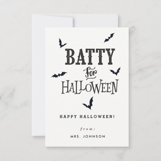 Batty voor Halloween-kaarten Kaart (Voorkant)