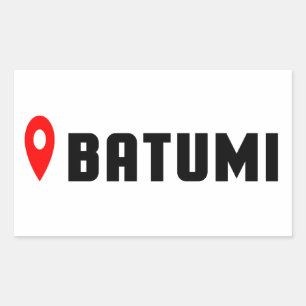 Batumi Georgia, Batumi bestemming, Batumi kaart pi Rechthoekige Sticker