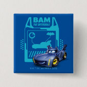 Batwheels™ BAM - De Batmobile Vierkante Button 5,1 Cm (Voorkant)