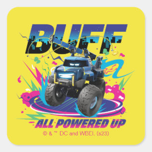Batwheels™ Buff - Alles ingeschakeld Vierkante Sticker