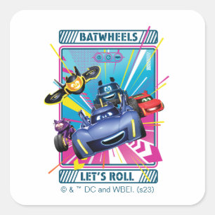 Batwheels™ - Laten we rollen Vierkante Sticker