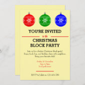 Bauble Christmas Block Party Invitation (Devant / Derrière)