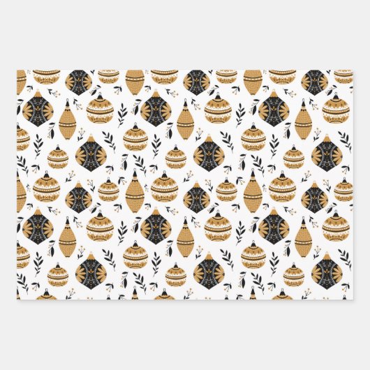 Bauble Gifts en kerststars Pattern Inpakpapier Vel (Voorkant 2)