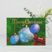 Bauble-kerstuitnodiging Kaart (Staand voorkant)