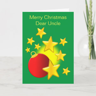 Bauble met sterren Oom Kerstmis Feestdagen Kaart