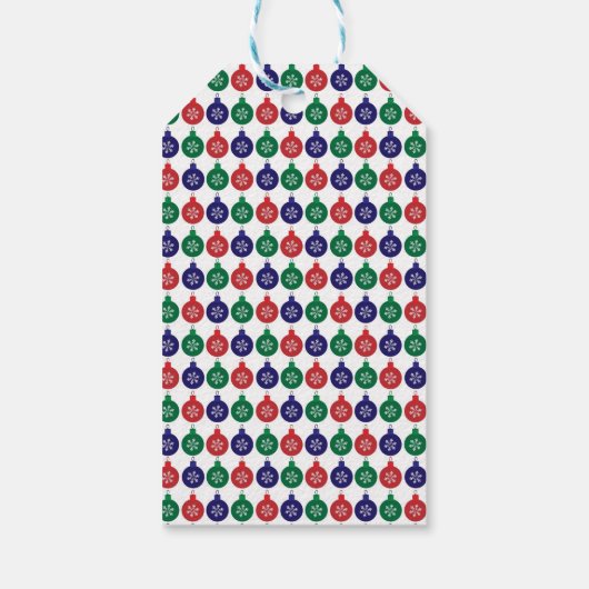 Bauble Pattern Custom Message Kerstmis Cadeaulabel (Achterkant)
