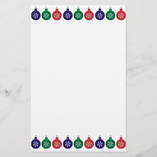 Bauble Pattern Kerstmis Briefpapier (Voorkant)