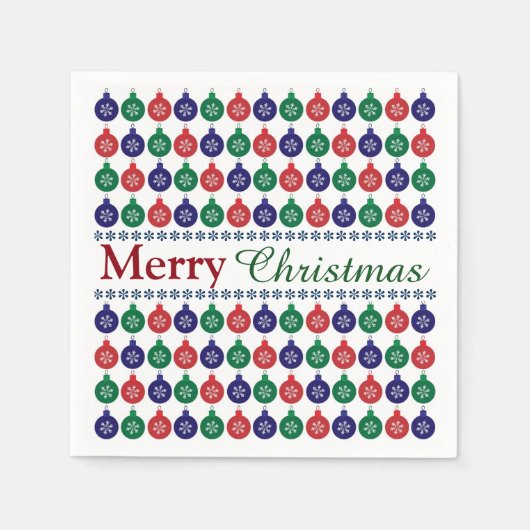 Bauble Pattern Kerstmis Servet (Voorkant)