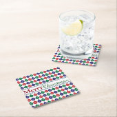 Bauble Pattern Kerstmis Vierkante Kartonnen Onderzetter (Insitu)