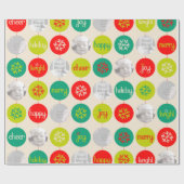 Bauble red green - neutrale kerstfoto cadeaupapier (Vlak)