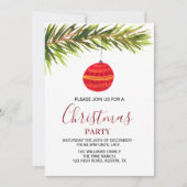 Bauble Retro Rode Kerstfeest Kaart (Voorkant)