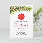 Bauble Retro Rode Kerstfeest Kaart (Staand voorkant)