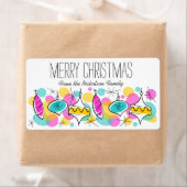 Baubles Arbre Rétro étiquette de Noël grand (En situation)