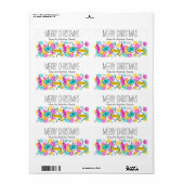 Baubles Arbre Rétro étiquette de Noël grand (Feuille entière)