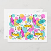 Baubles Arbre Rétro Multi carte postale (Devant / Derrière)