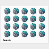 Baubles bleu détail autocollant rond (Feuille)