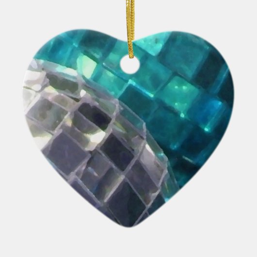 Baubles Bleu détail coeur ornement (Devant)