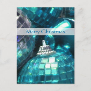 Baubles Bleus 'Joyeux Noël portrait de carte posta