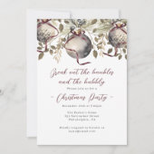 Baubles & Bubbly Fête de Noël Invitation (Devant)