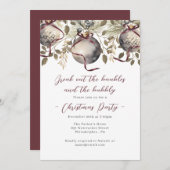 Baubles & Bubbly kerstfeest uitnodiging (Voorkant / Achterkant)