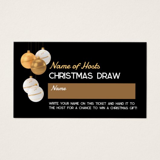 Baubles de fête, Billets de raffle de fête de Noël (Devant)