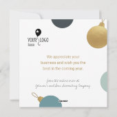 Baubles de la carte de Noël d'affaires internation (Dos)