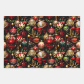 Baubles de Noël brillants papier d'enveloppement t (Devant 3)
