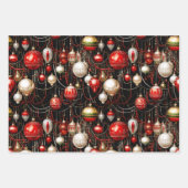 Baubles de Noël brillants papier d'enveloppement t (Devant 2)