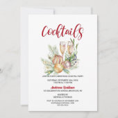 Baubles en Champagne-kerstcocktail Kaart (Voorkant)