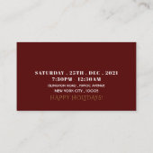 Baubles festifs, Noël fête Billet Invitation (Dos)