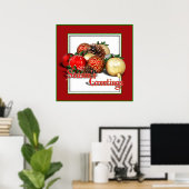 Baubles & Pine Cones Poster (Thuiskantoor)