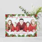 Baubles Pine Noël Famille Vacances Carte photo (Debout devant)