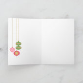 Baubles Rétro / Carte de Noël Ornementale - Rose (Intérieur)