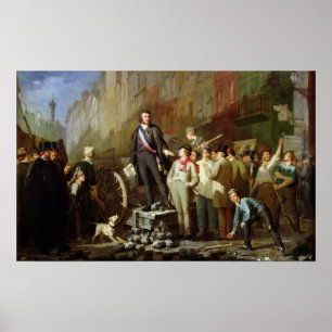 Baudin op de Barricade van Faubourg Poster