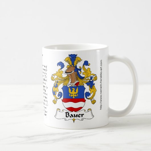 Bauer Family Crest op een mok (Rechts)