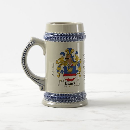 Bauer Family Crest Stein Bierpul (Links)