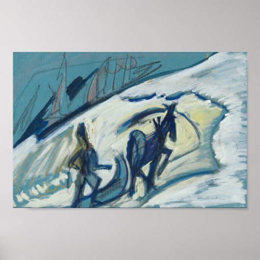 Bauer mit Pferdeschlitten | Ernst Ludwig Kirchner Poster (Voorkant)