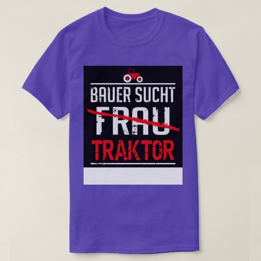 Bauer sucht traktor zwart t-shirt (Design voorkant)
