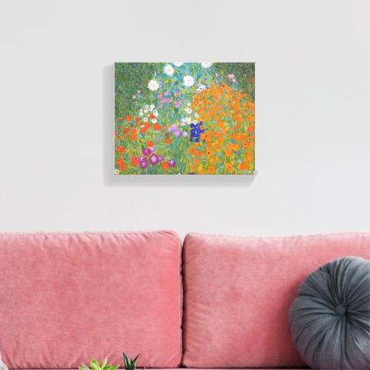 Bauerngarten - Gustav Klimt Canvas Afdruk (Insitu (Woonkamer))