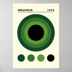Bauhaus 1919 Concentrische Cirkels Kunst, huisdeco Poster