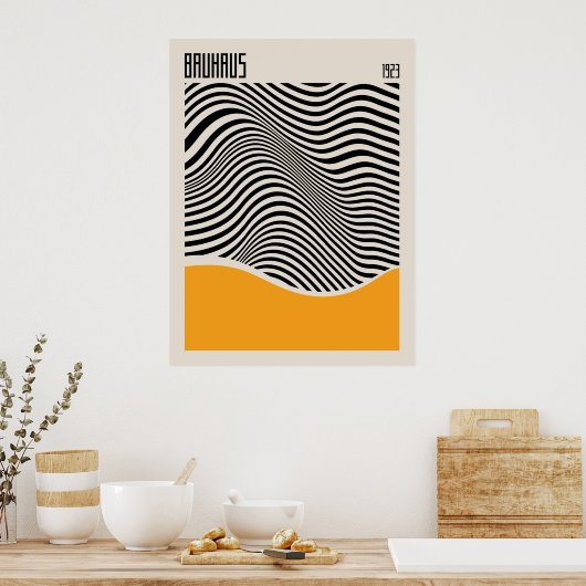 Bauhaus 1923 | Conception rétro | Poster jaune (Cuisine)
