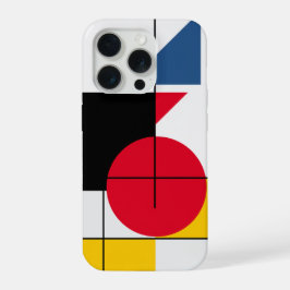 Bauhaus Abstract Geometrisch Rood Cirkel Ontwerp iPhone 15 Pro Hoesje