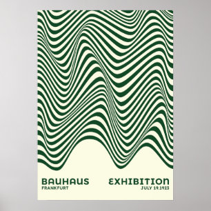 Bauhaus Abstracte Golfslag Wanddecoratie, voor int Poster