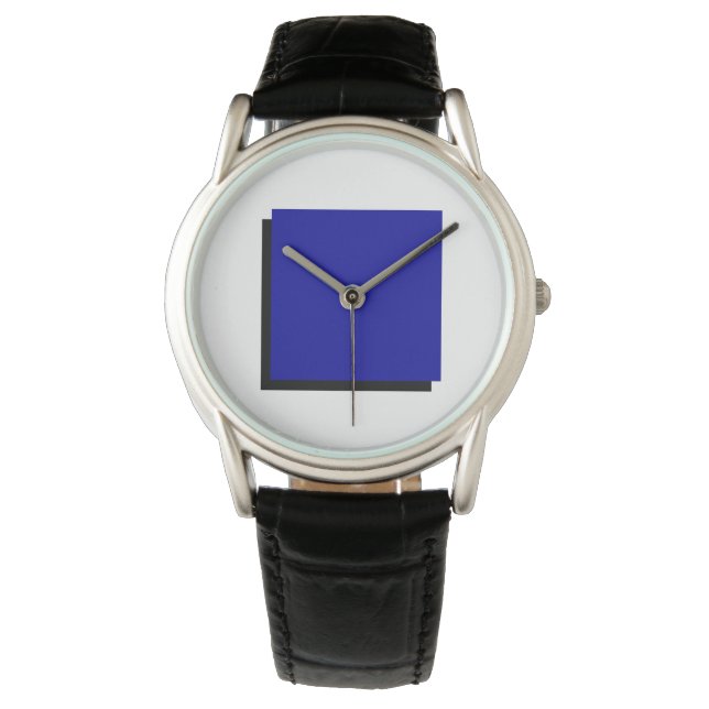 Bauhaus Art Composition Blauw Vierkant Horloge (Voorkant)