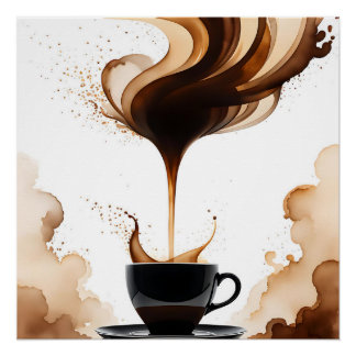 Bauhaus art ochtendkoffie (bruin) perfect poster