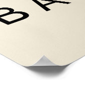 Bauhaus Beige Zwart Geometrisch Kwart Cirkel Poster (Hoek)