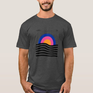 Bauhaus Cirkel Lijnen Vervormd Oranje Roze Paars T-shirt