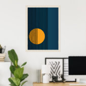 Bauhaus | Conception rétro | Poster bleu (Bureau à domicile)